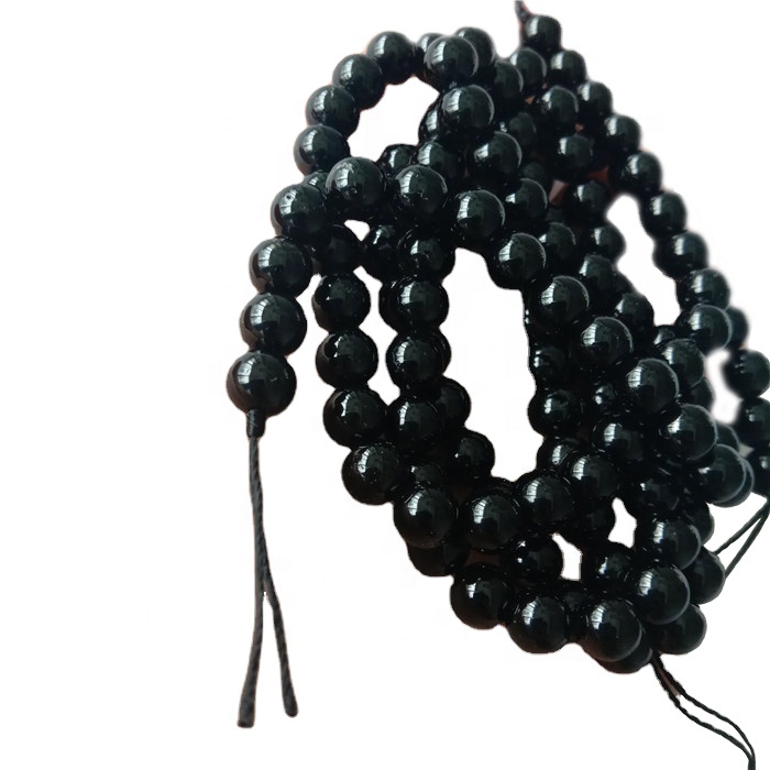 Veľkoobchod Natural Black Tourmaline Ab drahokam guľaté korálky Strutky Loak LEPLINY 6mm 7