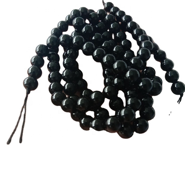 Veľkoobchod Natural Black Tourmaline Ab drahokam guľaté korálky Strutky Loak LEPLINY 6mm 11