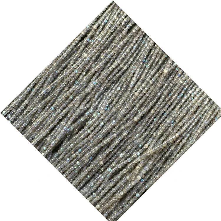 2 ಎಂಎಂ ಮುಖದ ಸುತ್ತಿನಲ್ಲಿ ನೈಸರ್ಗಿಕ ಲ್ಯಾಬ್ರಾಡ್ರೈಟ್ ಮಣಿಗಳು 30