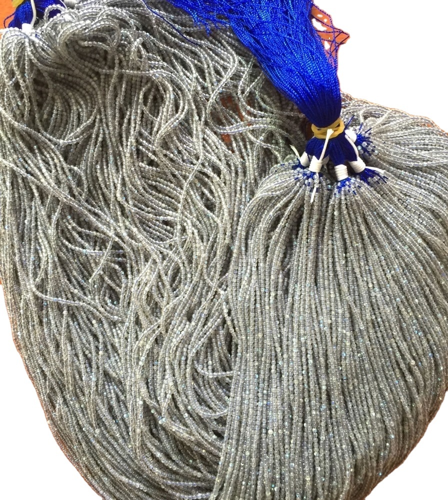 2 ಎಂಎಂ ಮುಖದ ಸುತ್ತಿನಲ್ಲಿ ನೈಸರ್ಗಿಕ ಲ್ಯಾಬ್ರಾಡ್ರೈಟ್ ಮಣಿಗಳು 34