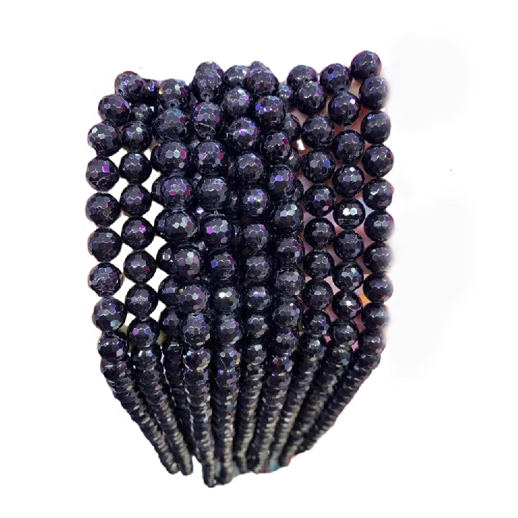 Cuentas de granate rojo vino Piedra preciosa natural Micro Facetada Redondo Perlas sueltas 30