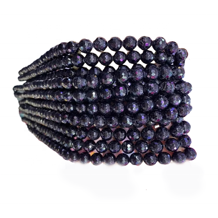 Cuentas de granate rojo vino Piedra preciosa natural Micro Facetada Redondo Perlas sueltas 32