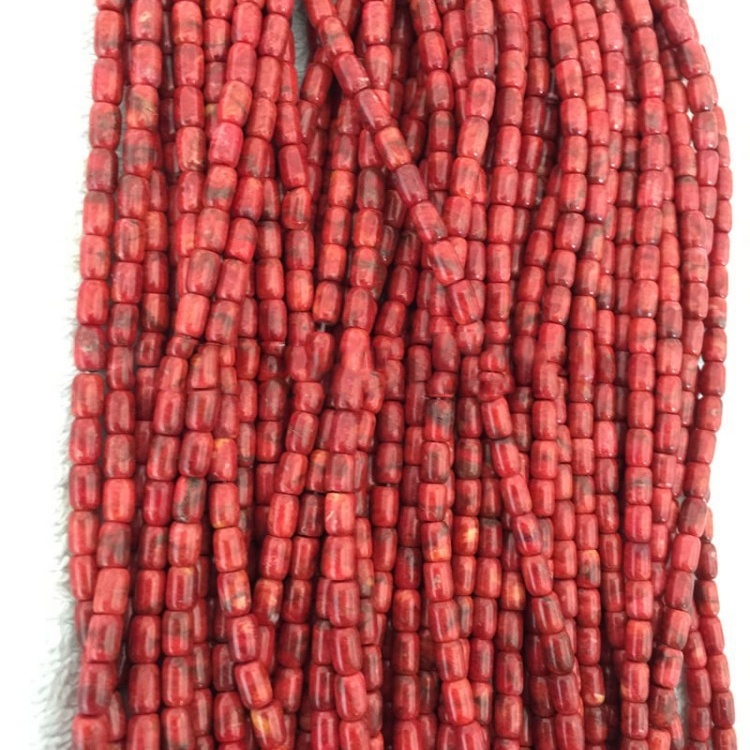 Apple Coral Drum Beads 33