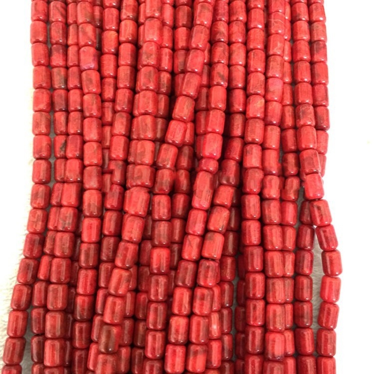 Apple Coral Drum Beads 35