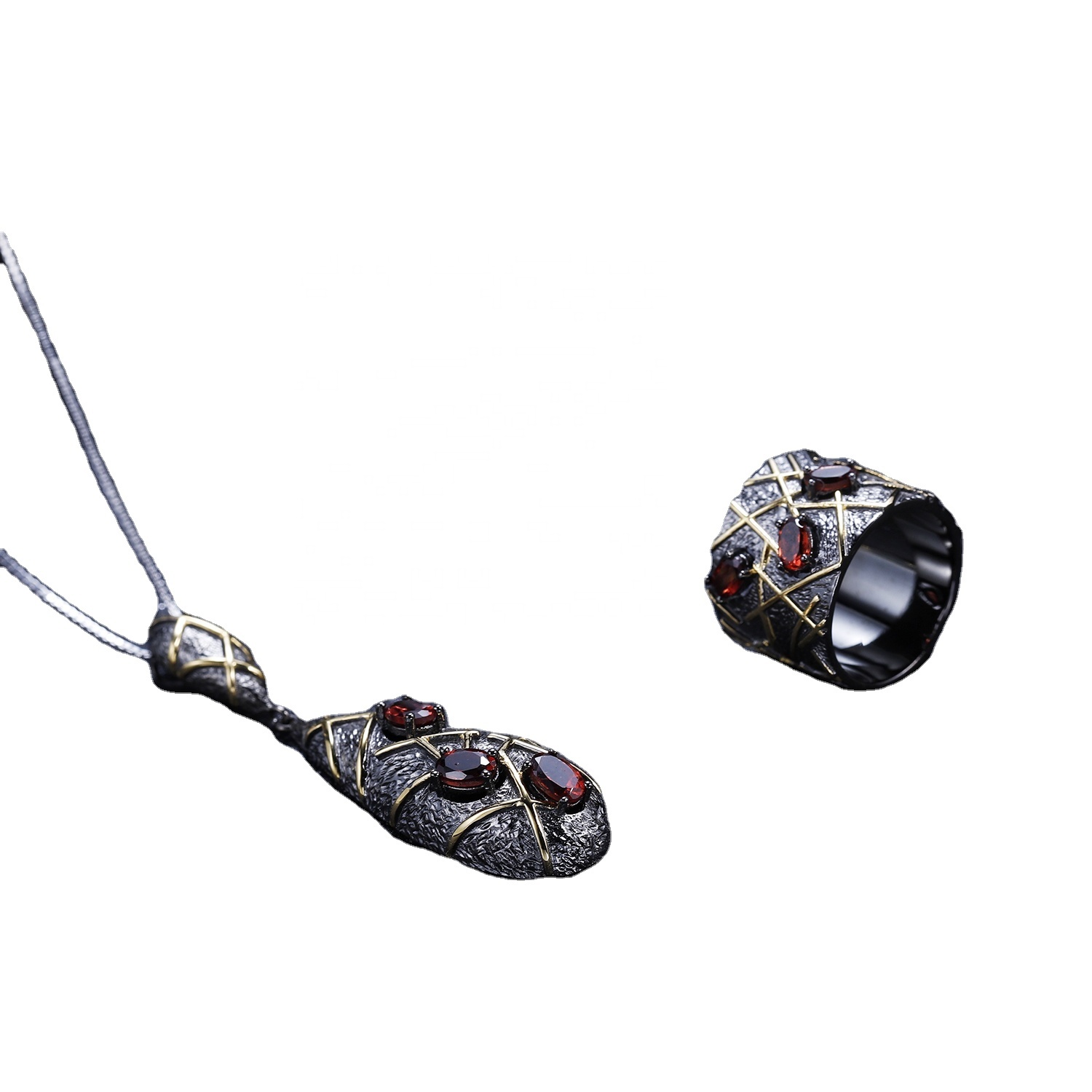 Pozłacane kolczyki rubinowe 34