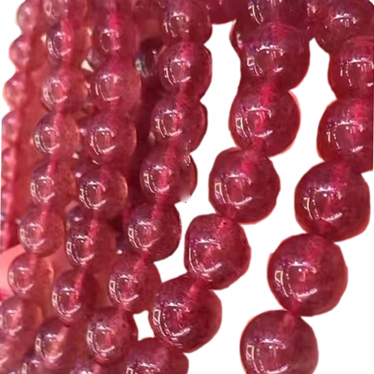 ბუნებრივი 8mm მარწყვის კვარცი mix rcolored & მწვანე მძივები მრგვალი ქვის სამკაულები მიღების ქალთა სამაჯური 8