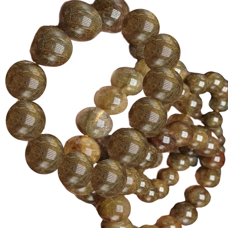 ಕಾಪರ್ ಡುಟಿಲೇಟೆಡ್ ಸ್ಫಟಿಕ ಜಿವೆಲ್ಲರಿ 18mm ರೌಂಡ್ ಆಕಾರ ಕಂಕಣ ನೈಸರ್ಗಿಕ ಸ್ಟೋನ್ ಜಿವೆಲ್ಲರಿ 9