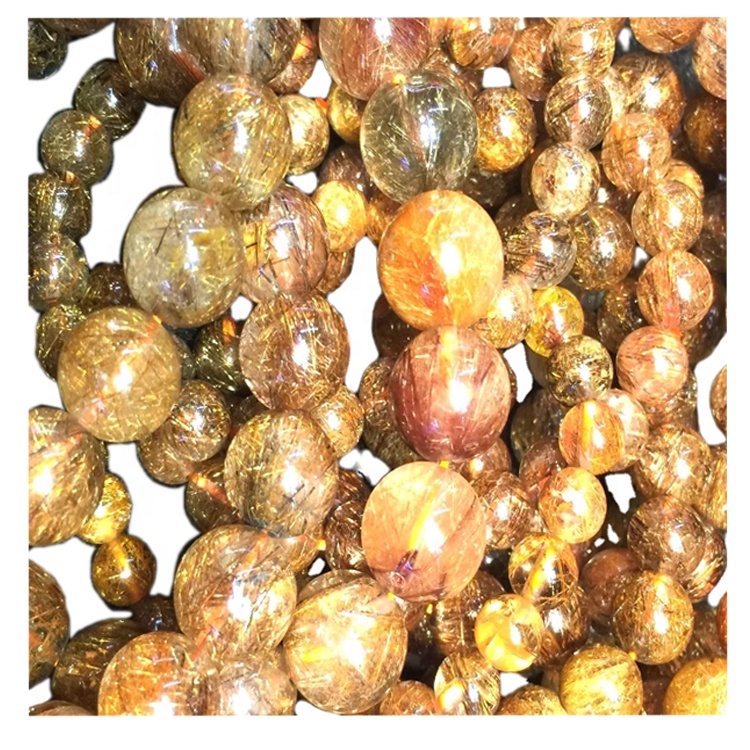 An Bhrasaíl Nádúrtha Copper Grianchloch rutilated Beads Bráisléad Customizable Bracelet 7