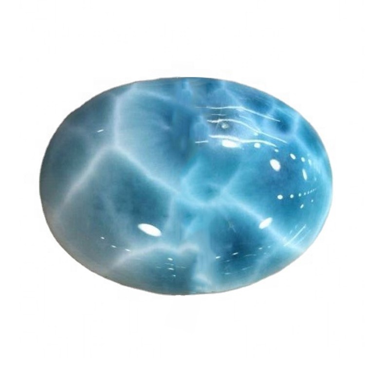 প্রাকৃতিক ডোমিনিকান লারিমার প্রাকৃতিক ওভাল ল্যারিমার CABOCHON জেনুইন আলগা রত্ন পাথর 32