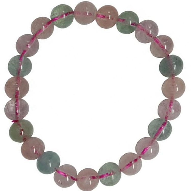Groothandel ware natuurlike snoep kleure Morganite krale armband strek ronde krale edelsteen 7