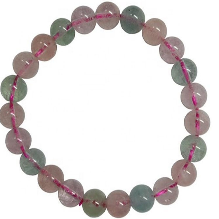 Groothandel ware natuurlike snoep kleure Morganite krale armband strek ronde krale edelsteen 9