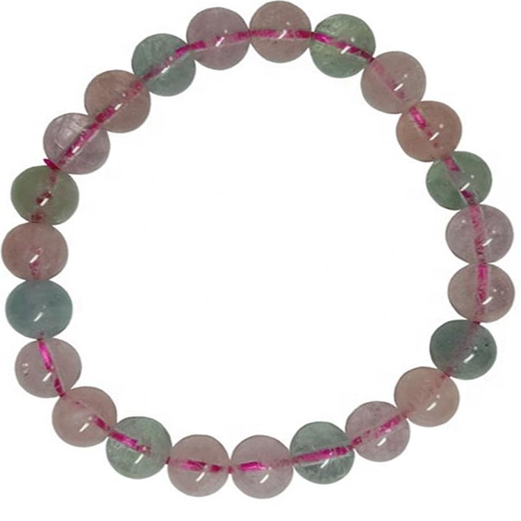 Groothandel ware natuurlike snoep kleure Morganite krale armband strek ronde krale edelsteen 11