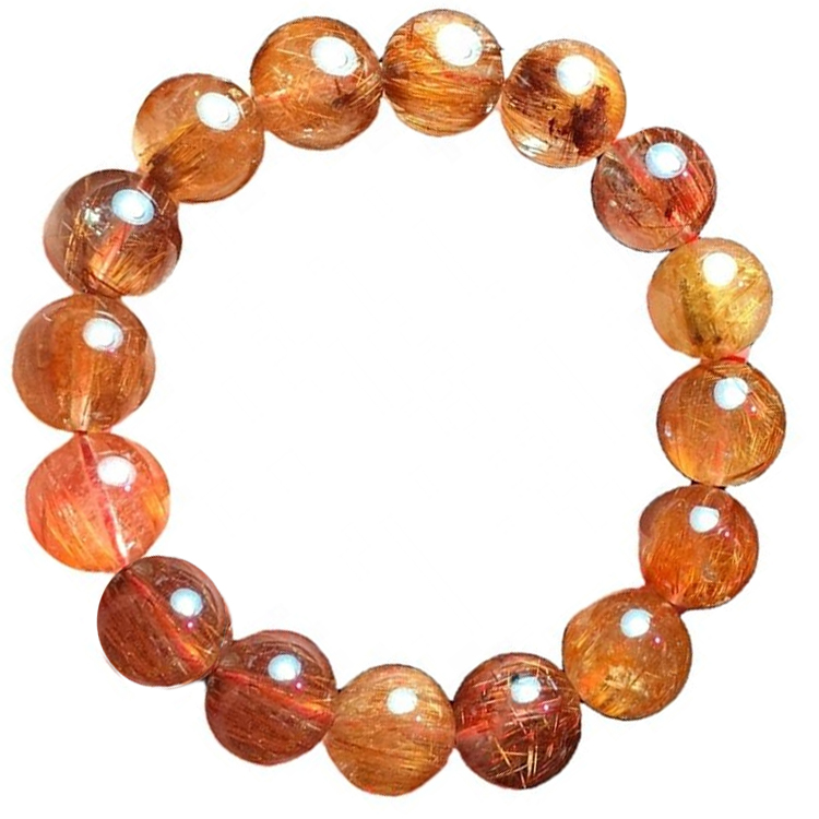 Flokët e artë ruturated kuarc gur gur i çmuar rrumbullakët rruaza shtrirje byzylyk 9