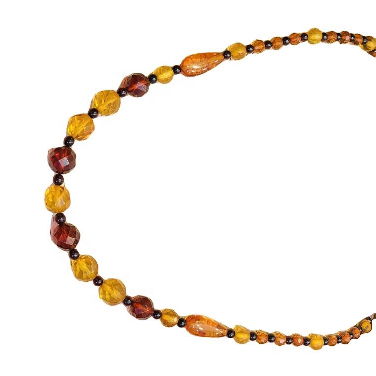 Siste populære smykker Natural Amber Beaded Halskjede 32