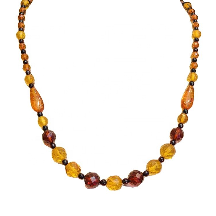 Siste populære smykker Natural Amber Beaded Halskjede 30