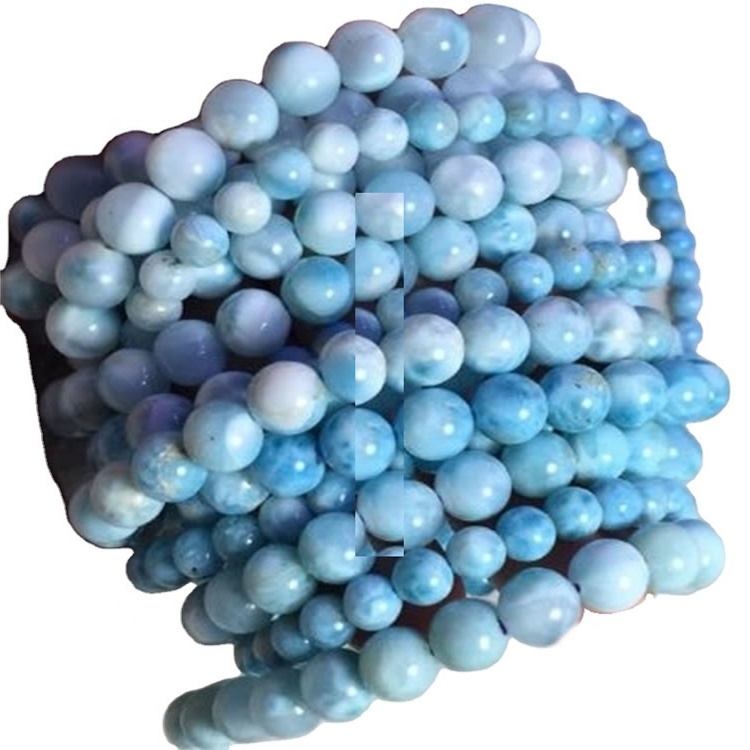 Sina-profesjonele fabrikant oanbod Larimar Round Breads ketting 32