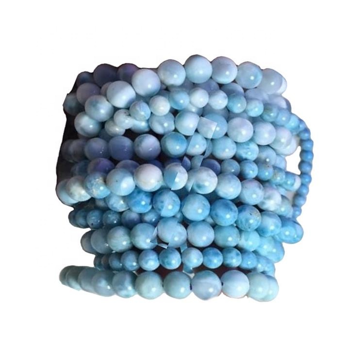 Sina-profesjonele fabrikant oanbod Larimar Round Breads ketting 34