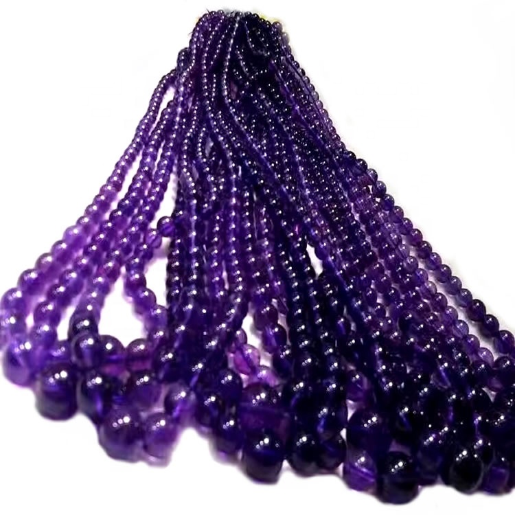 10.1mm Real Amethyst Halsband Singelsträng Ametyst Beaded 31