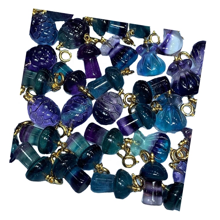 Fluorite Snoite Cruth Snoite Cruth Gem Pendant / Óir plátáilte Pendant / Pendant Fluorite 9