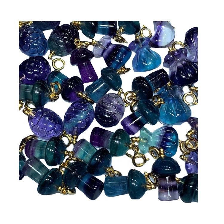 Fluorite Snoite Cruth Snoite Cruth Gem Pendant / Óir plátáilte Pendant / Pendant Fluorite 7