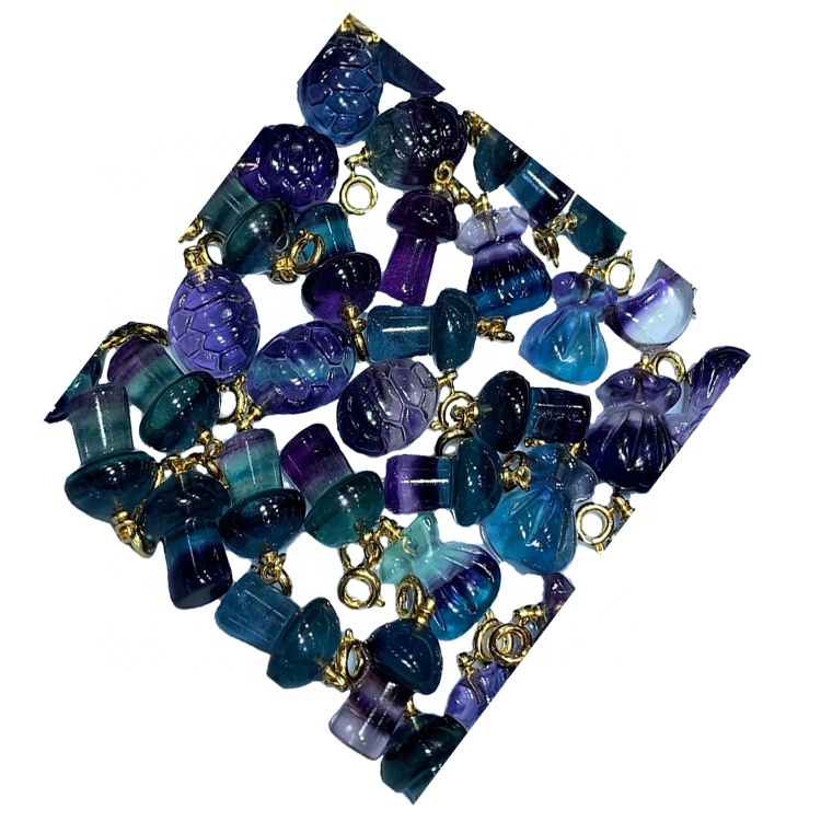 Fluorite Snoite Cruth Snoite Cruth Gem Pendant / Óir plátáilte Pendant / Pendant Fluorite 11