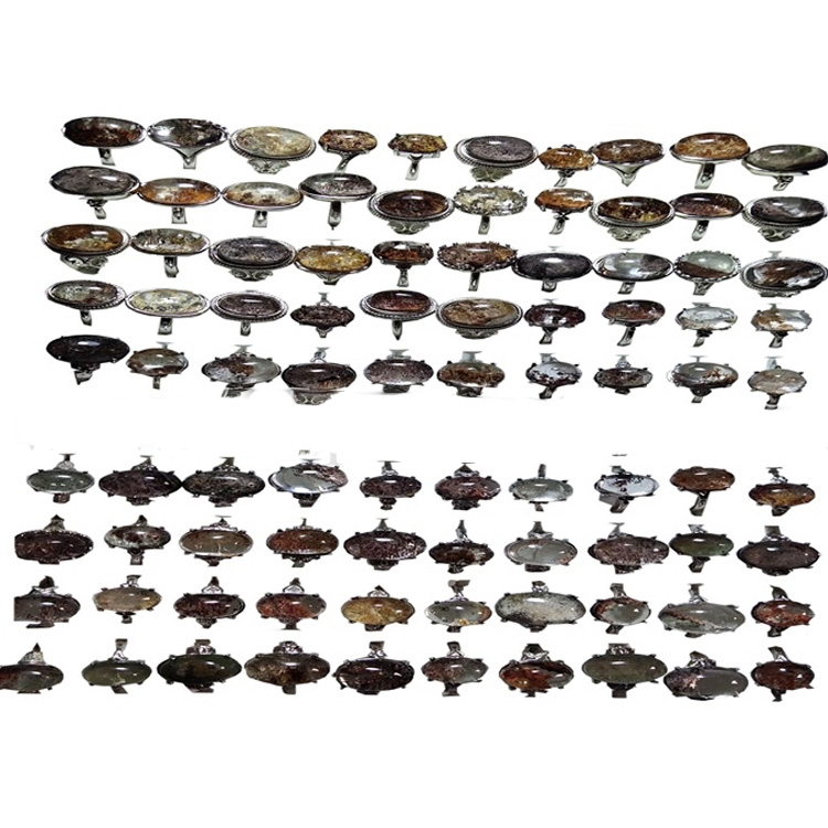 Takı Güzel Sanatlar Doğal Hayalet Cabochon 925 Ayar Şerit Cabochon Kukla Charm 17