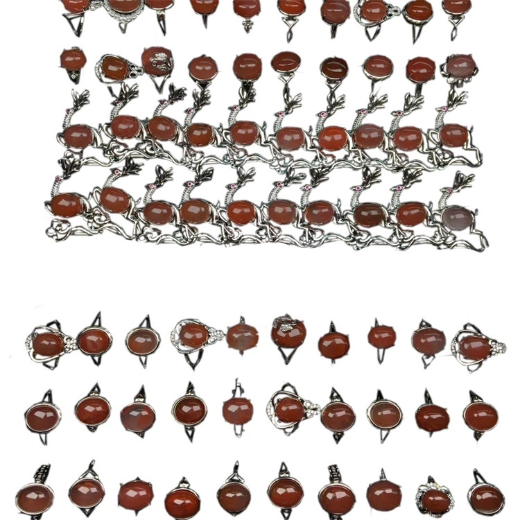 Dainty szépséges dél-Red Deer Cabochon Fényes Gemstone egyedi stílus ritka ékszerek 19