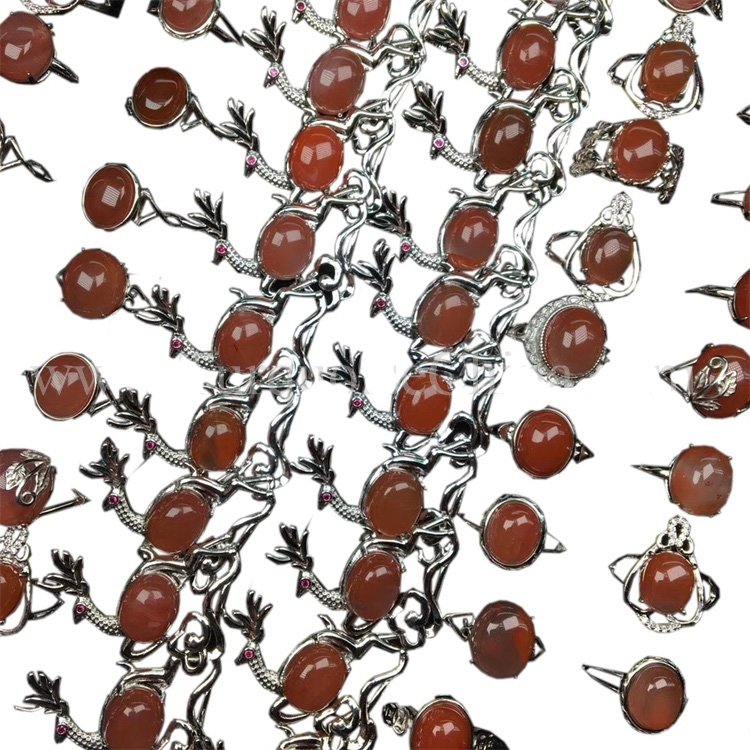 Dainty szépséges dél-Red Deer Cabochon Fényes Gemstone egyedi stílus ritka ékszerek 23