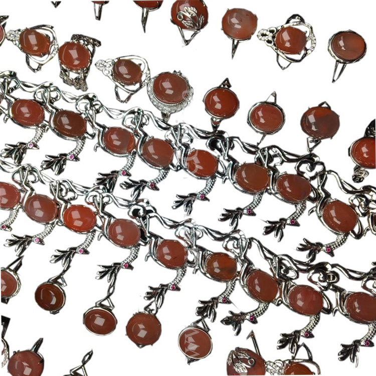 Dainty szépséges dél-Red Deer Cabochon Fényes Gemstone egyedi stílus ritka ékszerek 24