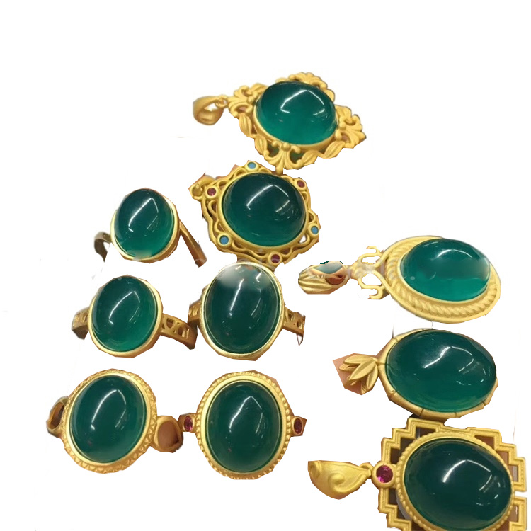 Kiváló szép Amazonite Ring Green Cabochon Gemstone a képzelethez 19