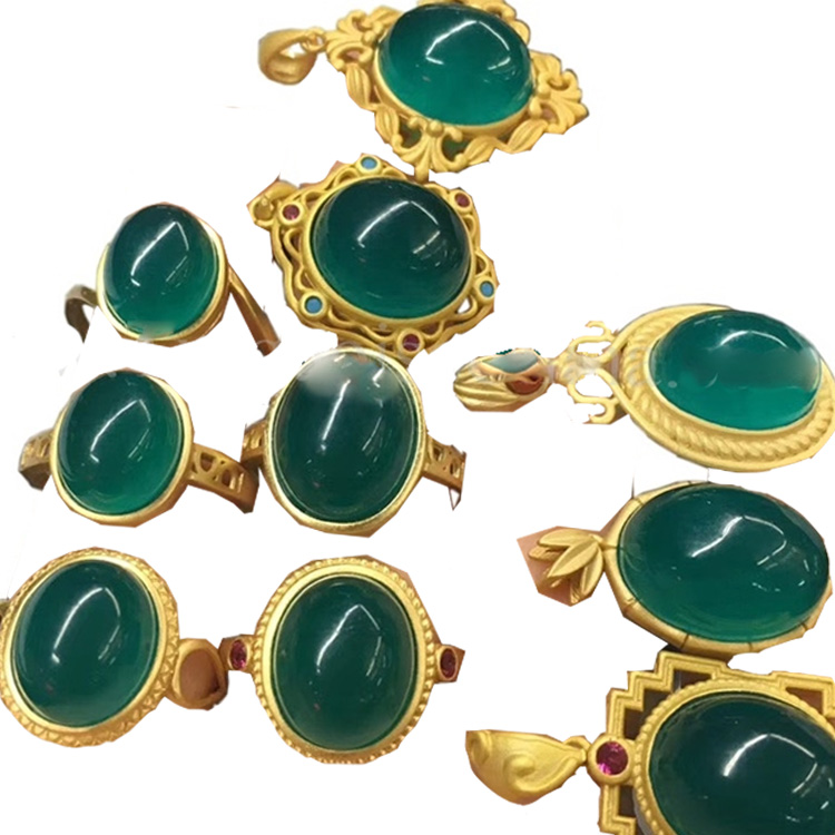 Kiváló szép Amazonite Ring Green Cabochon Gemstone a képzelethez 20