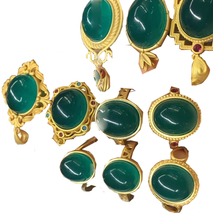 Kiváló szép Amazonite Ring Green Cabochon Gemstone a képzelethez 21