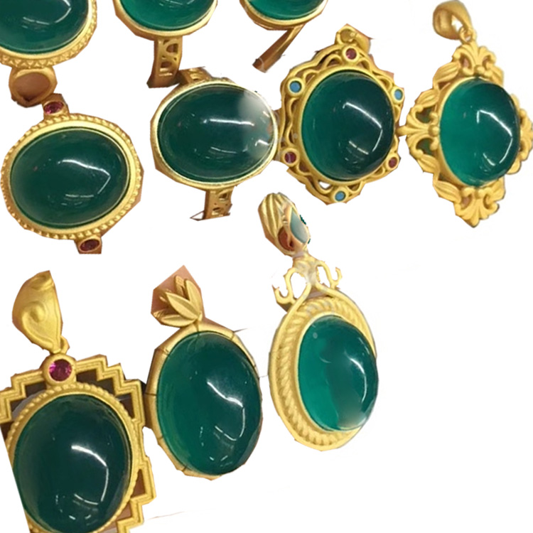 Kiváló szép Amazonite Ring Green Cabochon Gemstone a képzelethez 22