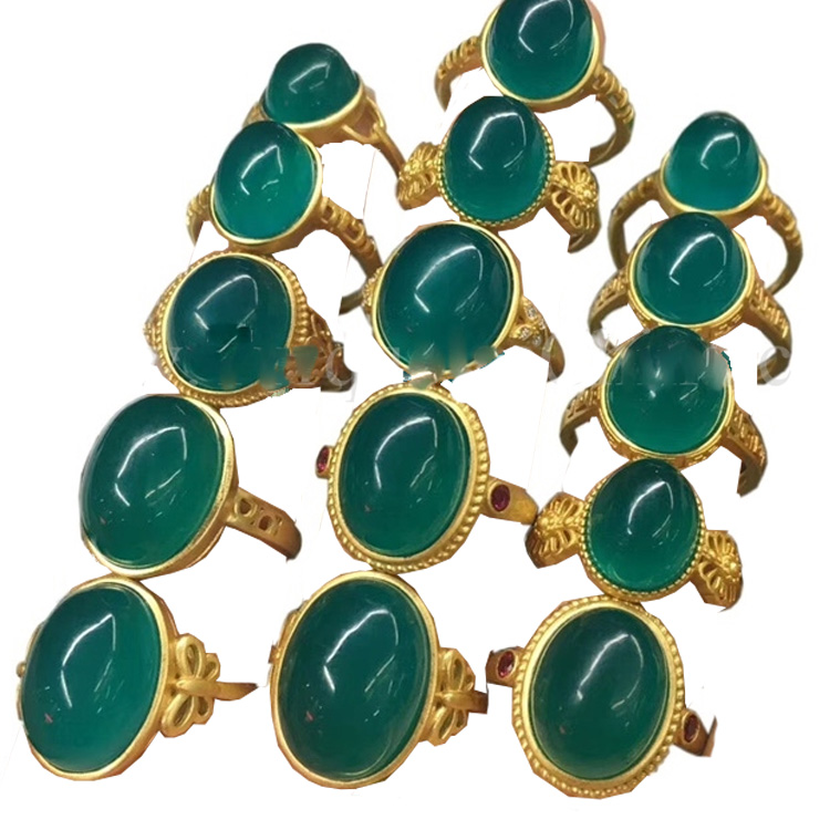 Hot-Sale Amazonite Ring Smooth Bosseled CabochOn For Fashion Untwerp 19