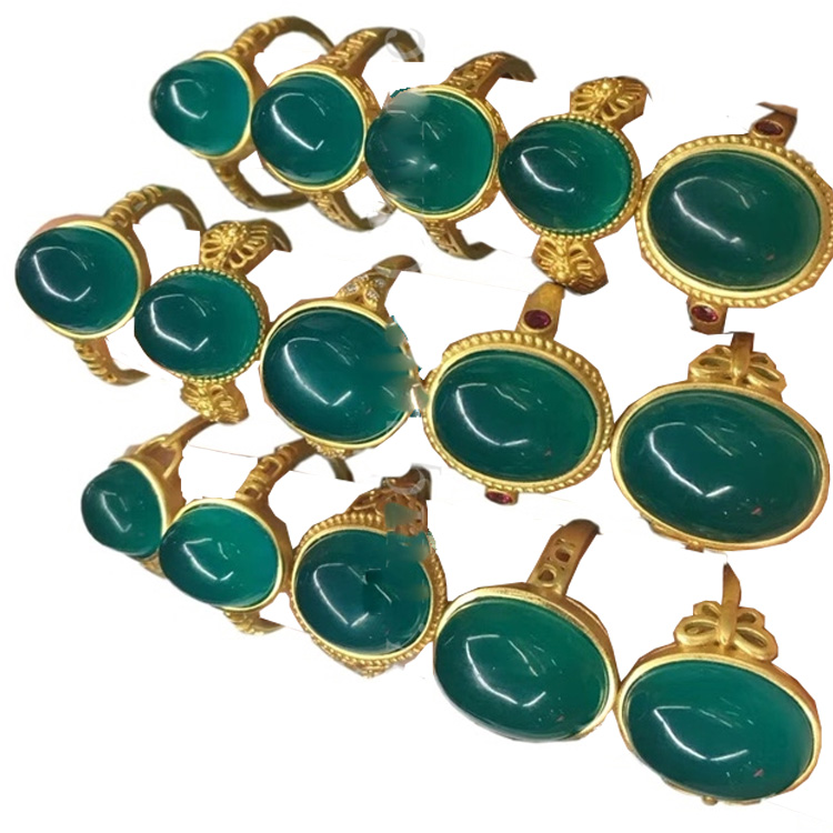 Hot-Sale Amazonite Ring Smooth Bosselated Cabochon a divattervezéshez 21