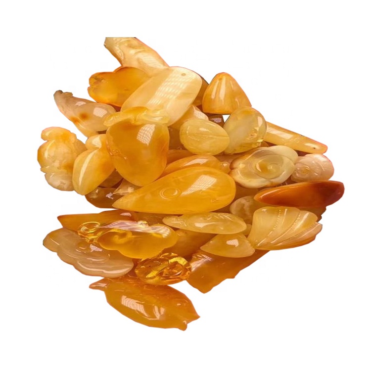 Kostbere natuerlike plumbloesem amber beeswax hânferliening losse edelstien 7