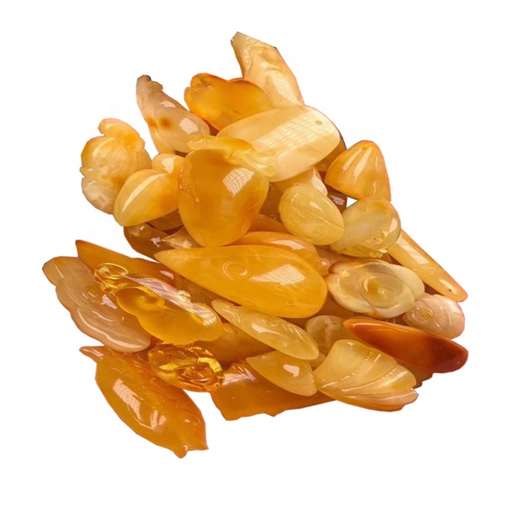 Kostbere natuerlike plumbloesem amber beeswax hânferliening losse edelstien 9