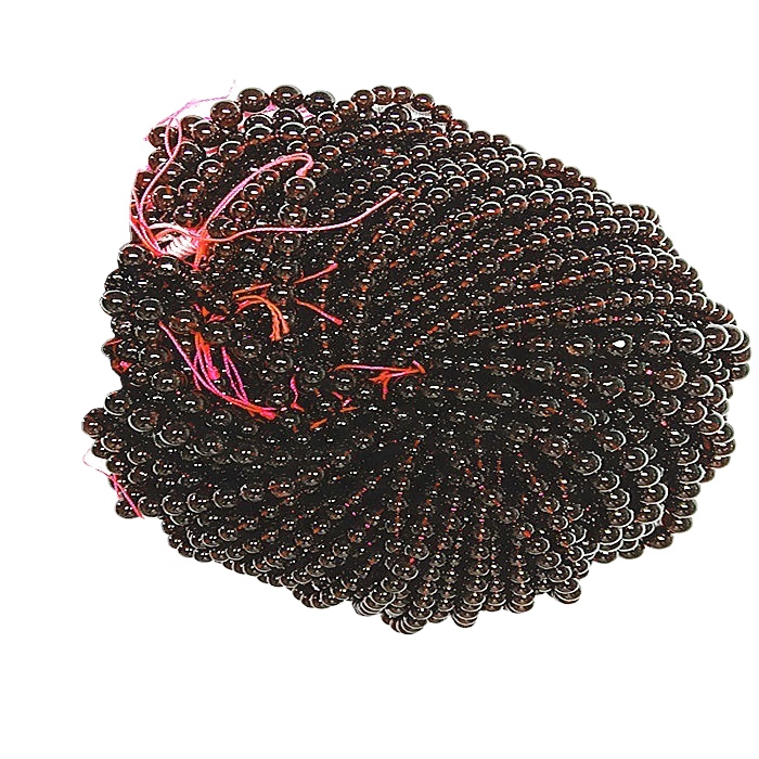 Ntuj Liab garnet 3A Round puab hlaws dai Smooth gemstone hlua Loose Gemstone 1