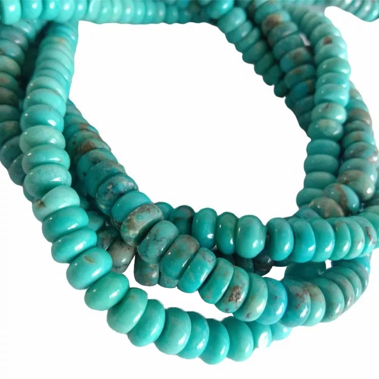 Təbii Yaşıl Firuzəyi Rondelle Enerji Müalicəvi Gemstone Boş Muncuqlar Qolbaq Boyunbağı Zərgərlik istehsalı üçün 1