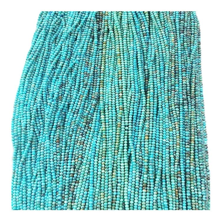 Shanga za Mviringo za Turquoise zilizobanwa asilia mawe halisi huru huru ya mawe ya vito 1