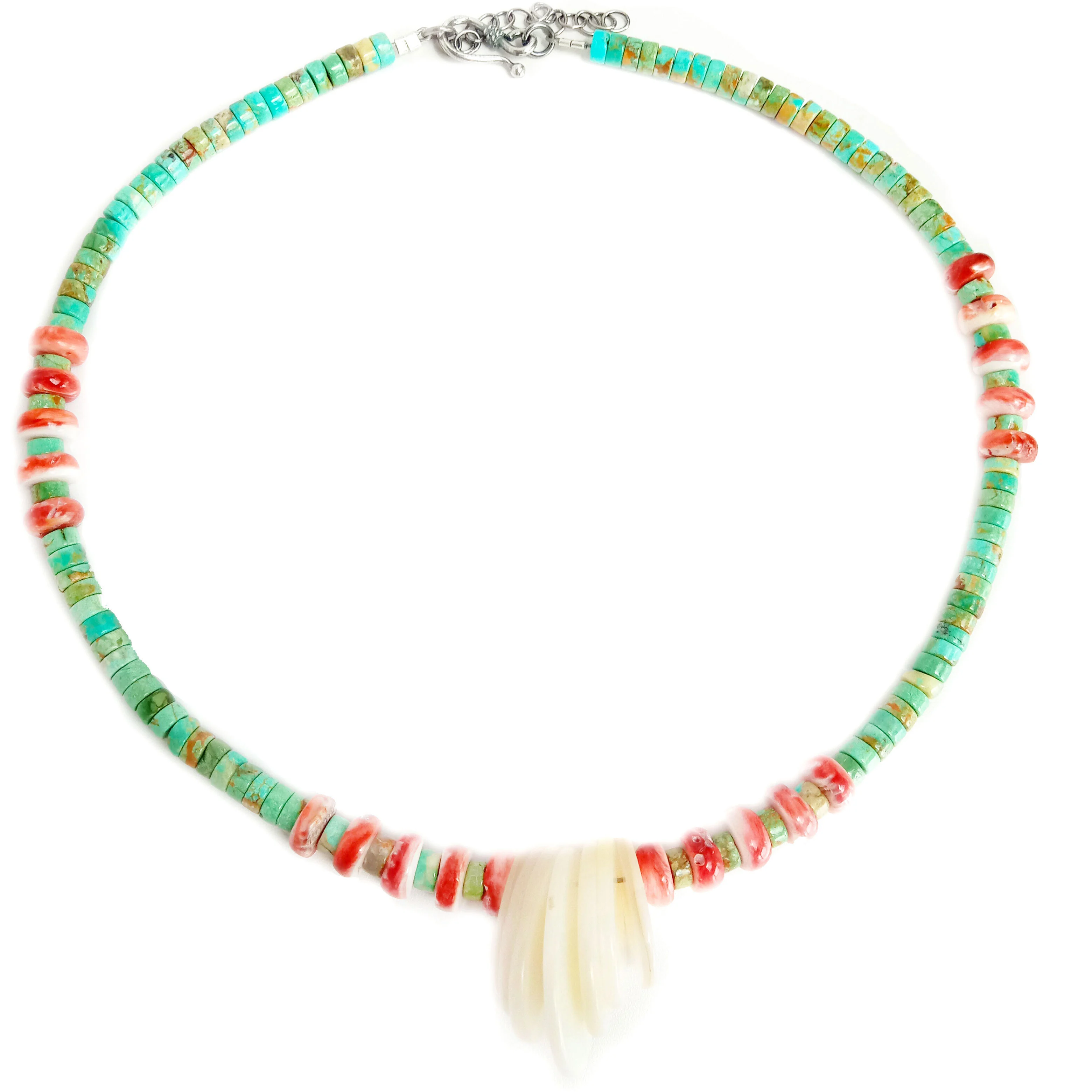Gemstone Boncuklar Təbii Firuzəyi və tikanlı zərgərlik əl işi boyunbağı 1