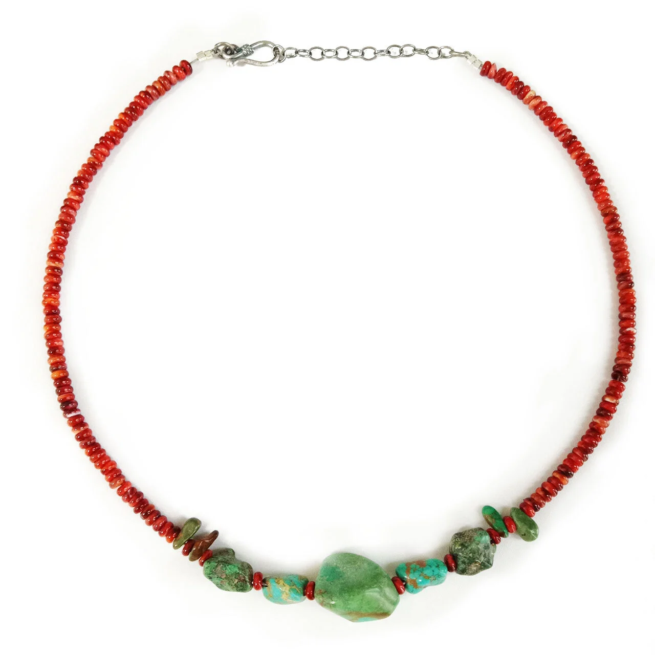 Gemstone Boncuklar Təbii Firuzəyi və tikanlı orijinal zərgərlik əl işi boyunbağı 1