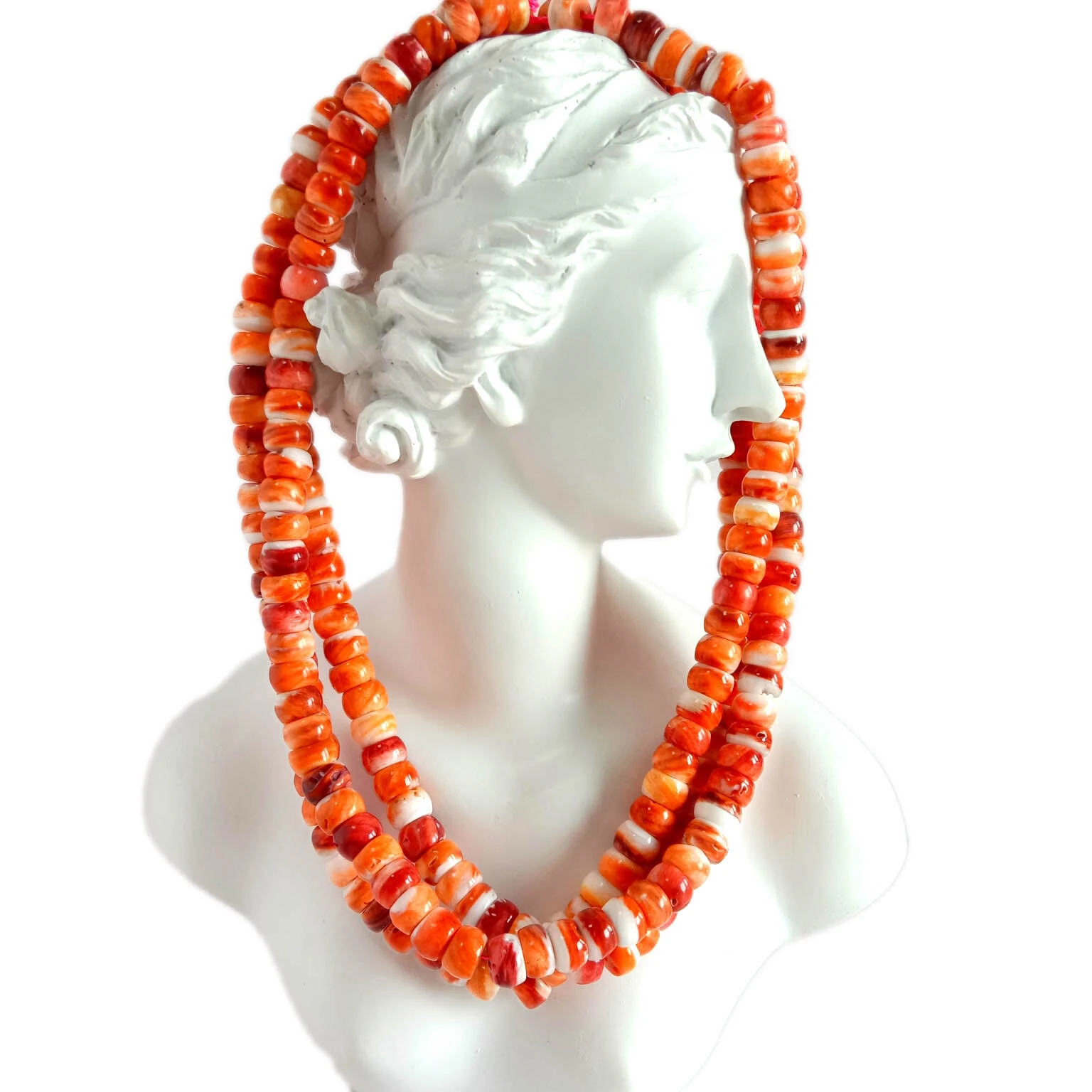 លក់ដុំអង្កាំធម្មជាតិ Spiny Oyster Beads Spiny Oyster Bead Strand Red Orange Spiny Oyster Bead Strand 1
