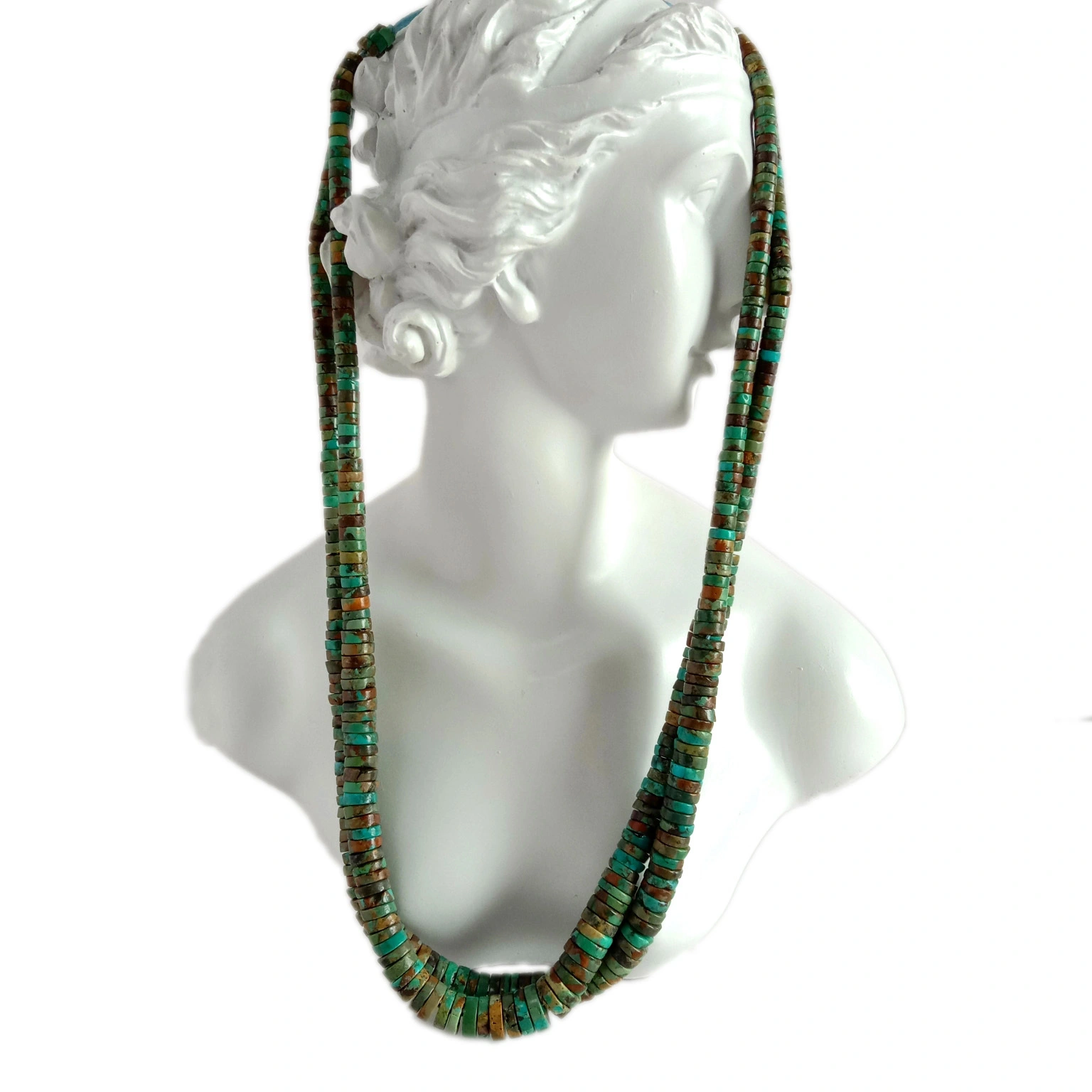 Lifaha tsa tlhaho tsa 4-8mm Turquoise heishi likarolo tse mahareng tsa Spacer Beads 1
