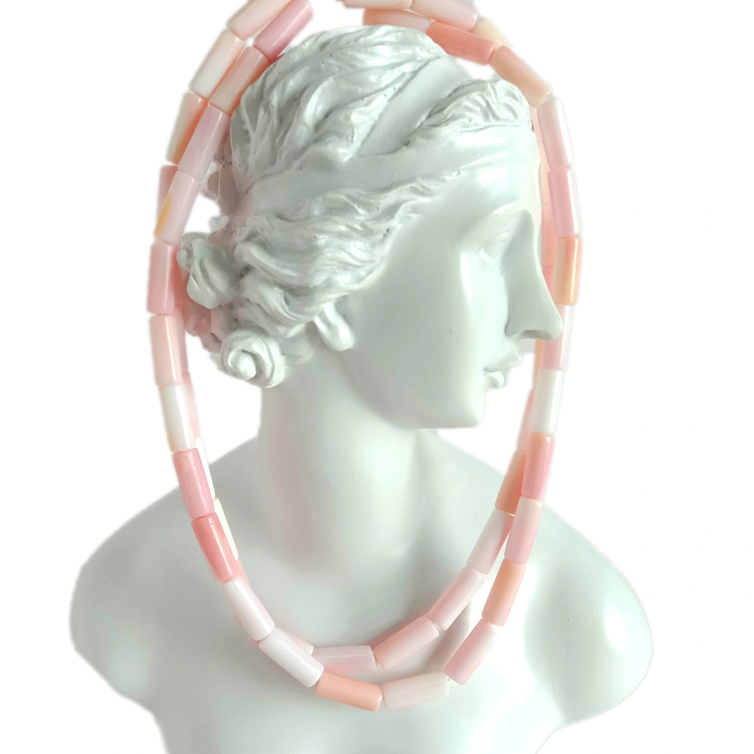 ថ្មធម្មជាតិពណ៌ផ្កាឈូក conch 6 * 15mm អង្កាំសែលពណ៌ផ្កាឈូក អង្កាំសមុទ្រពណ៌ផ្កាឈូក 1
