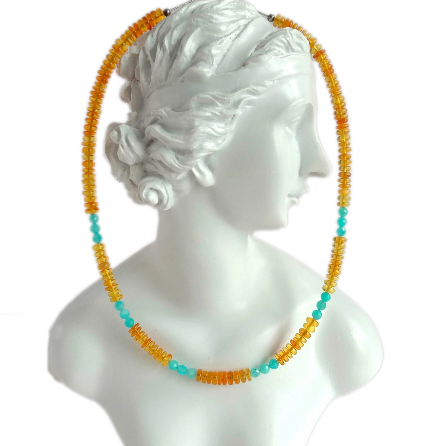 Amber and Amazonite KAULAKORU Wish Kaulakoru Yksilöityjä käsintehtyjä koruja 1