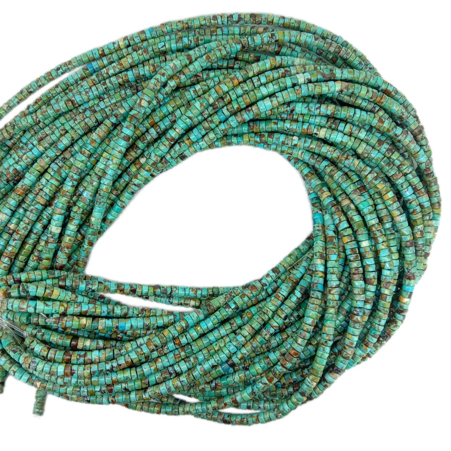 Turkusowy naszyjnik heishi 4mm Made in USA Turkusowe koraliki 1