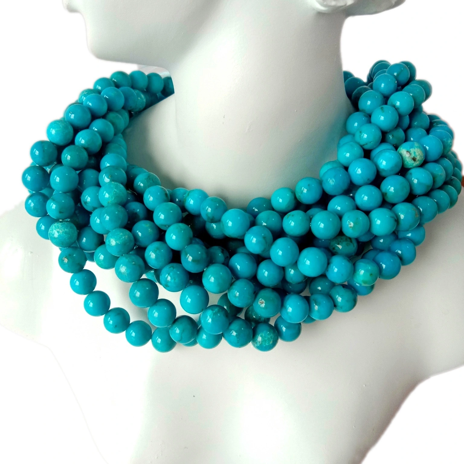 Pirus 6mm Kalung Pirus Sapopoé Kalung Manik Biru Kalung Manik Pirus Bulat 1