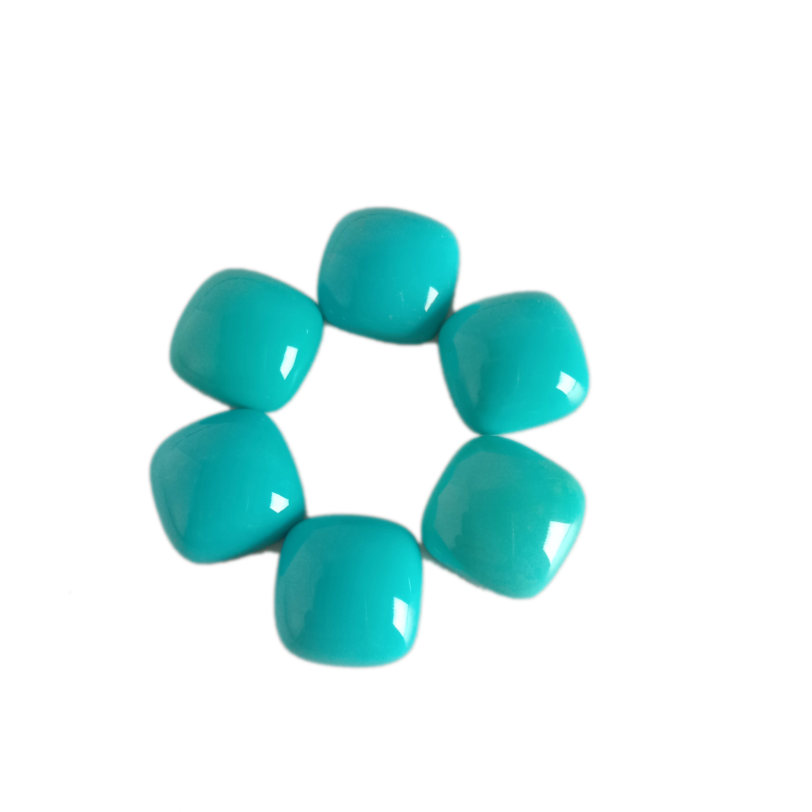 ការ៉េ Turquoise Cabochon Calibrated Turquoise Back Flat Gemstones 1