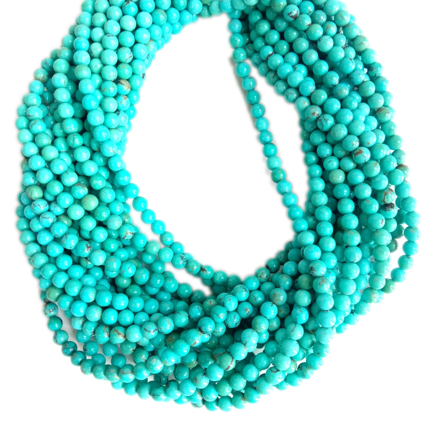 Polu maoli 4mm 5mm Turquoise Poʻe Poʻokela Pohaku Makamae Loose Beads DIY Jewelry hana no ka lei 1
